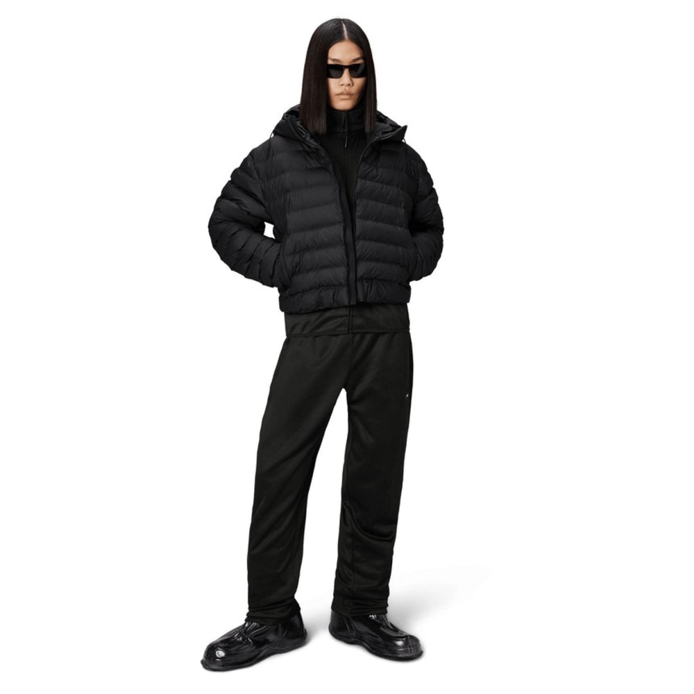 NWOT RAINS short lohja puffer jacket in black sz SMALL